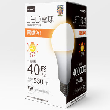 LED電球 E26 40形相当 全方向 電球色