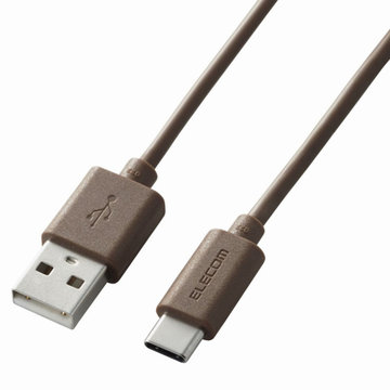 USB-A to USB Type-Cケーブル/1.0m/ダークブラウン