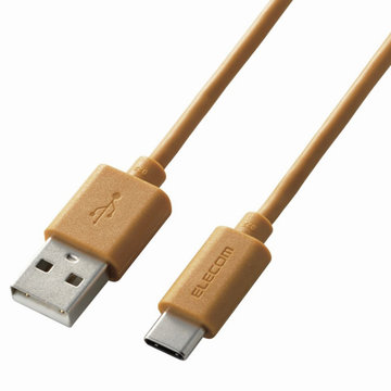 USB-A to USB Type-Cケーブル/1.0m/ライトブラウン
