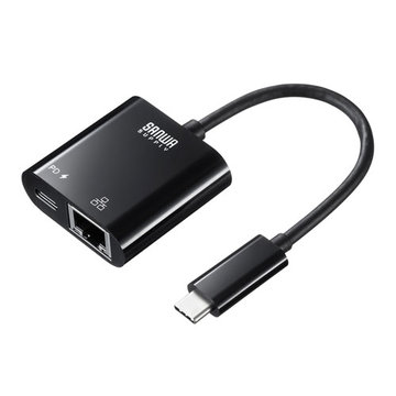 USB3.2 TypeC-LAN変換アダプタ(PD対応・ブラック)