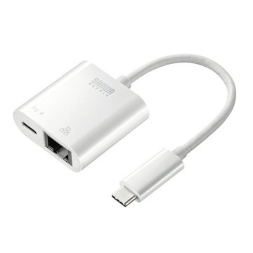 USB3.2 TypeC-LAN変換アダプタ(PD対応・ホワイト)