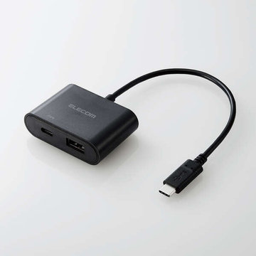 変換アダプター/ケーブル付き/USB C-A/給電機能付