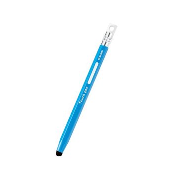 タッチペン/六角鉛筆型/超感度タイプ/ブルー