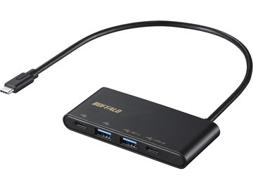 USB3.2(Gen2)バスパワー4ポートPD対応ハブ ブラック