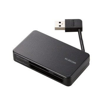 メモリリーダライタ/ケーブル収納タイプ/USB3.0/ブラック