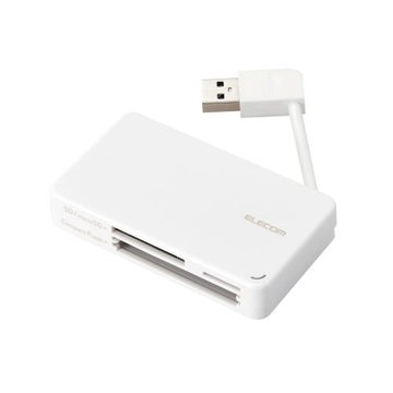 メモリリーダライタ/ケーブル収納タイプ/USB3.0/ホワイト