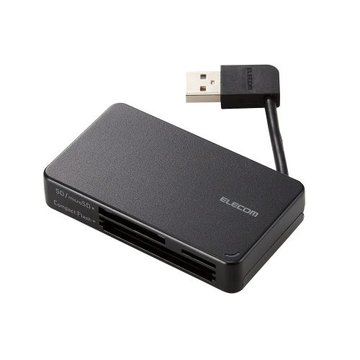 メモリリーダライタ/ケーブル収納タイプ/USB2.0/ブラック