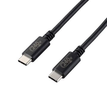 USB2.0ケーブル/C-C/認証品/240W/1.0m/ブラック