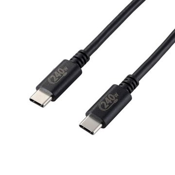 USB2.0ケーブル/C-C/認証品/240W/2.0m/ブラック