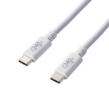 USB2.0ケーブル/C-C/認証品/240W/2.0m/ホワイト