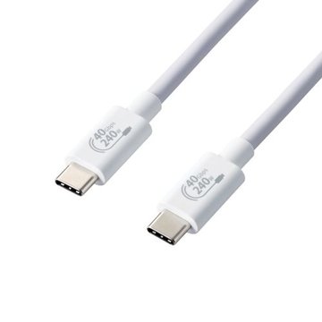 USB4ケーブル/C-C/認証品/240W/1.0m/ホワイト