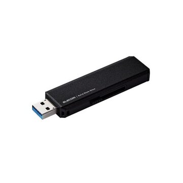 外付けSSD/USB3.2Gen1/スライド式/500GB/ブラック