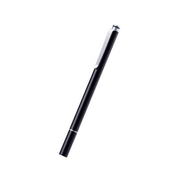 スリムタッチペン/超感度/マグネットキャップ付き/ブラック