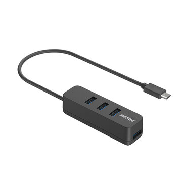 USB-C 3.2Gen1バスパワー上挿しハブ 磁石 ブラック