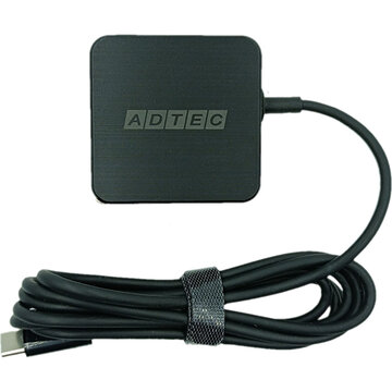 PD AC充電器/65W/ケーブル一体型USB-C 1.5m/BK