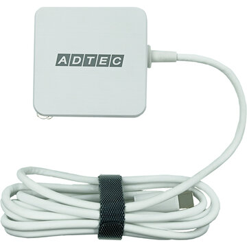 PD AC充電器/65W/ケーブル一体型USB-C 1.5m/WH