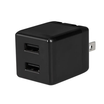 USB Type-A×2 コンパクトAC充電器 ブラック