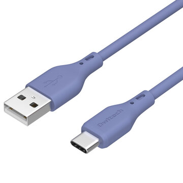 USBケーブル/USB2.0/A-C/シリコン/2m/アッシュブルー