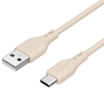 USBケーブル/USB2.0/A-C/シリコン/2m/サンドベージュ