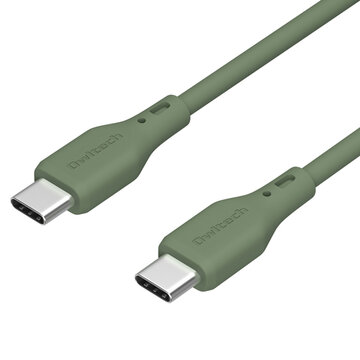 USBケーブル/USB2.0/C-C/シリコン/1m/オリーブグリーン