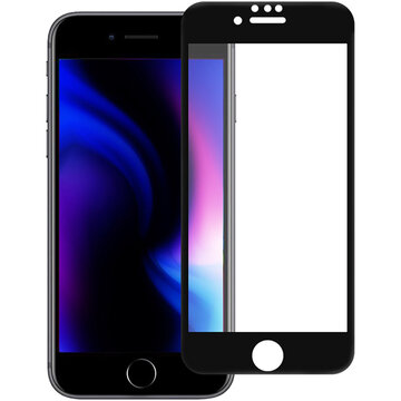 iPhone SE2 全面保護ガラス 光沢/ブラック