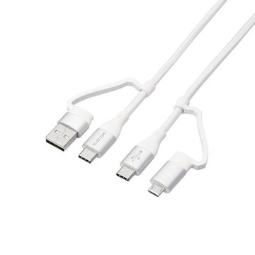 4in1 USBケーブル/USB PD対応/1.0m/ホワイト