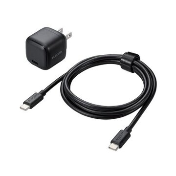 AC充電器/USB-Cx1/ケーブル付/1.5m/ブラック