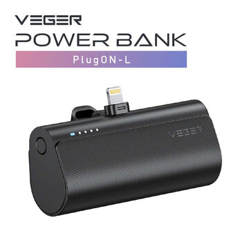 VEGER Lightning コードレスミニパワーバンク 5000mAh