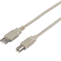 USB2.0ケーブル(A to B) 0.7m アイボリー