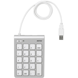 テンキーボード Mac用 USB接続 スリム 独立キー シルバー