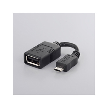 USB変換アダプター USB-microB:USB-Aメス ブラック