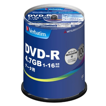 Verbatim DVD-R(Data) 4.7GB 1-16倍速 100枚スピンドル DHR47JP100V4