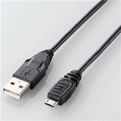 Micro-USB(A-MicroB)ケーブル/0.15m/ブラック