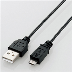 極細Micro-USB(A-MicroB)ケーブル/0.5m/ブラック