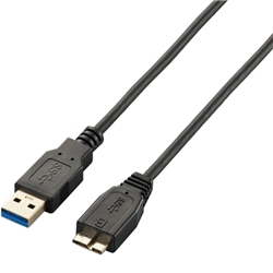 極細USB3.0ケーブル(A-microB)/1.5m/ブラック
