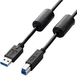 フェライトコア付USB3.0ケーブル(A-B)/2m/ブラック