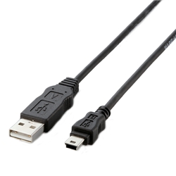 EU RoHS準拠USBケーブル A:miniB/1.0m(ブラック)
