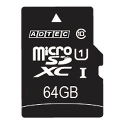 microSDXCカード 64GB UHS-I C10 SD変換ADP付