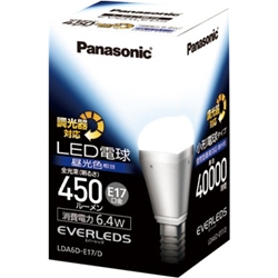 LED電球 6.4W (昼光色相当) ※調光器対応