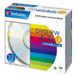 DVD-RW 4.7GB 2倍速対応 10枚 シルバー