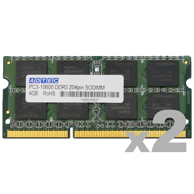 DDR3-1066 204pin SO-DIMM 4GB×2