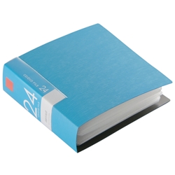 CD&DVDファイルケース ブックタイプ 24枚収納 ブルー