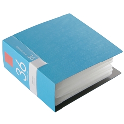 CD&DVDファイルケース ブックタイプ 36枚収納 ブルー