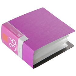 CD&DVDファイルケース ブックタイプ 36枚収納 ピンク