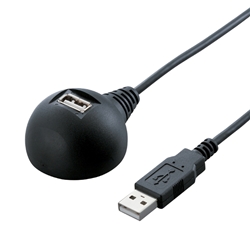 USB延長ケーブル 2.0対応 スタンド付 0.5m ブラック