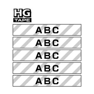 HGeラミネートテープ(透明/黒字)12mm 5本パック