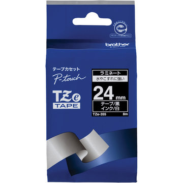 【純正】TZe-355 24mm(白字/黒)