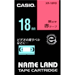 スタンダードテープ 18mm 赤/黒文字