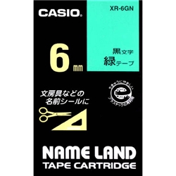 スタンダードテープ 6mm 緑/黒文字