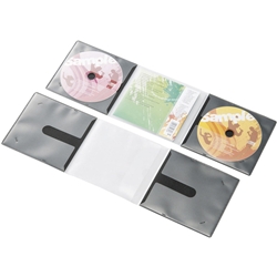 CD/DVD用スリム収納ソフトケース/2枚収納/10個/ブラック